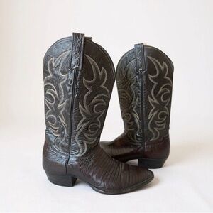 El Dorado Mens Size 10.5 Vintage Lizard Skin Western Cowboy Boots